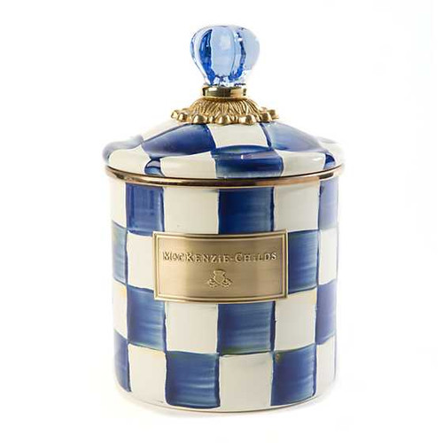 MacKenzie Childs Royal Check Enamel Canister - Small