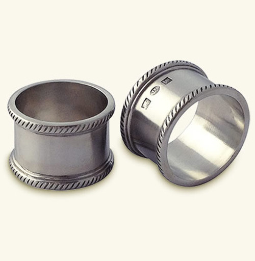 Match Italian Pewter Luisa Round Napkin Ring Pair