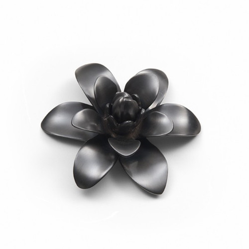 Mary Jurek Ginger Blossom Flower Black Nickel Plate 5"D