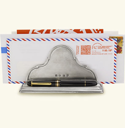 Match Italian Pewter Letter Stand With Pen Rest