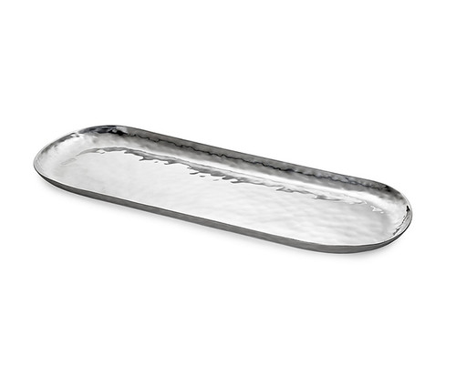 Mary Jurek Oceana 19 inch X 8 inch Oval Serving Tray - Stainless Steel