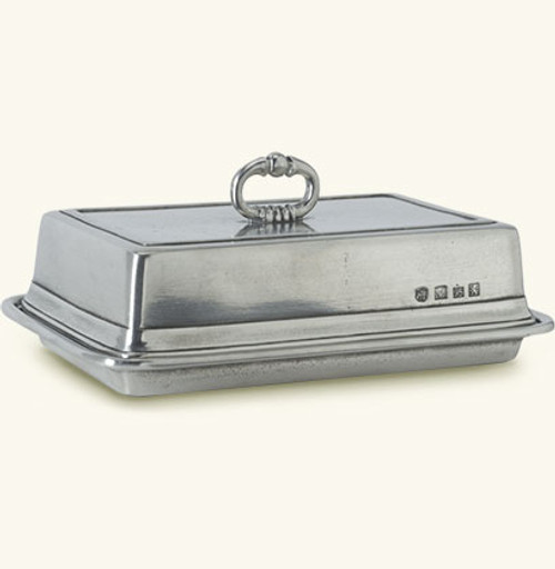 Match Italian Pewter Double Butter Dish with Cover