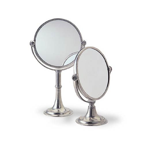 Match Italian Pewter Vanity Mirror High