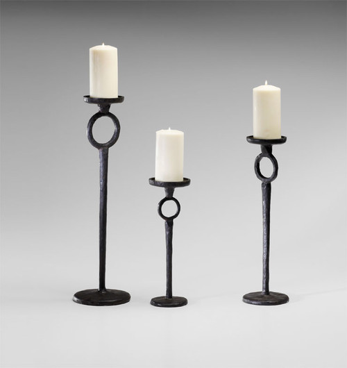 Medium Hammered Iron Candleholder by Cyan Design