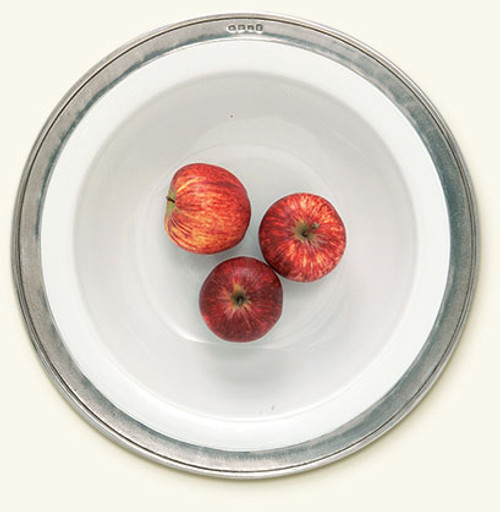 Match Italian Pewter Convivio Round Serving Bowl White