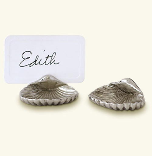 Match Italian Pewter Shell Place Card Holder