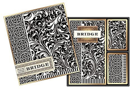 Michel Design Works Black Florentine Bridge Card Set