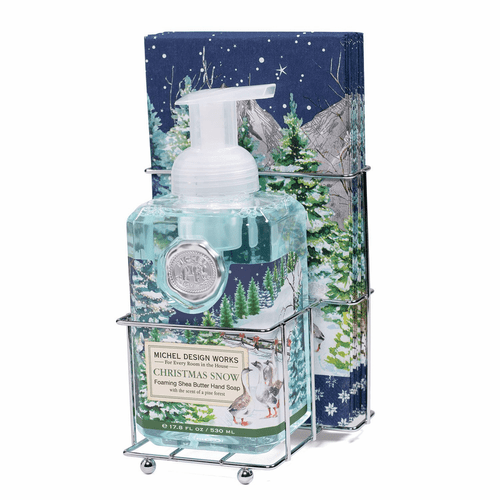 Michel Design Works Christmas Snow Foaming Soap Napkin Set