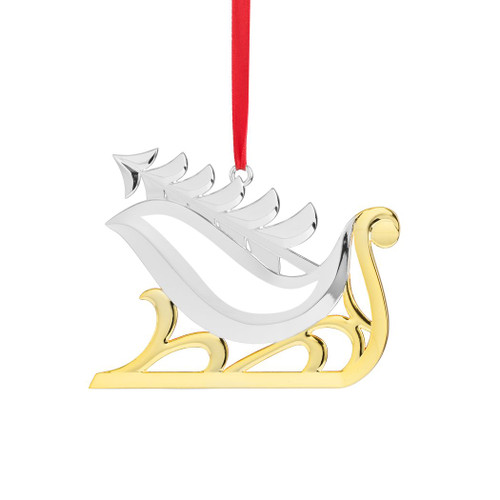 Nambe Holiday - Sleigh with Tree Ornament