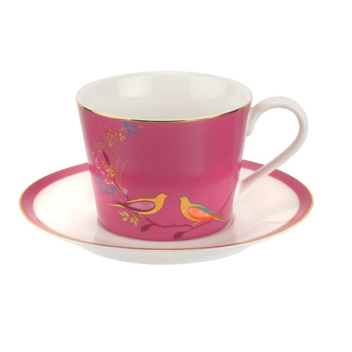 Portmeirion Sara Miller Chelsea Collection Teacup and Saucer - Pink