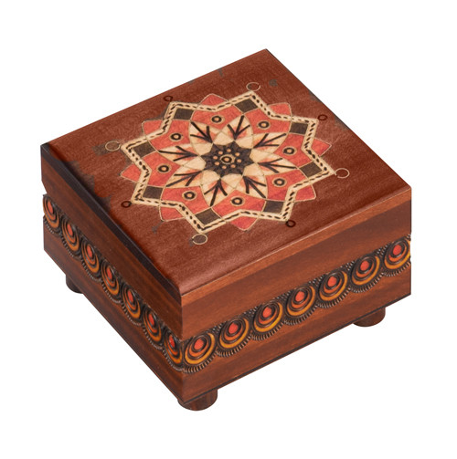 Polish Handcarved Wooden Box - Kaleidoscope Puzzle Box #1