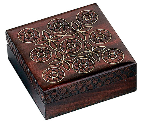 Polish Handcarved Wooden Box - Tic Tac Toe Box