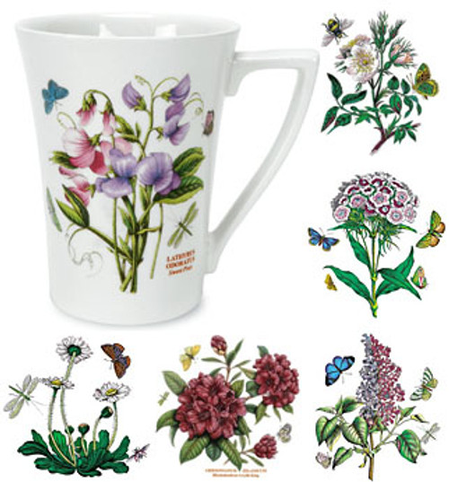 Portmeirion Botanic Garden 12 Ounce Mandarin Mugs (Assorted Set of 6)