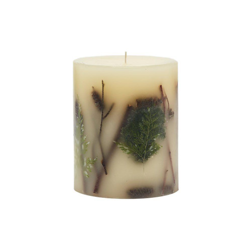 Rosy Rings Forest 5" Tall Round Botanical Candle