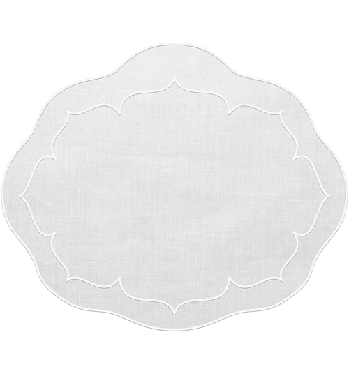 Skyros Designs Linho Collection White White Oval