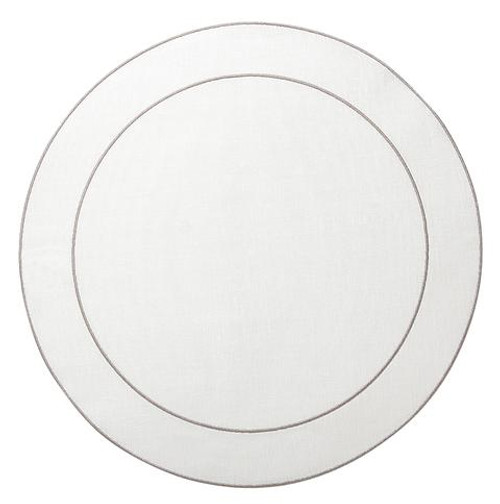 Skyros Designs Linho Simple Round Mat White/Platinum