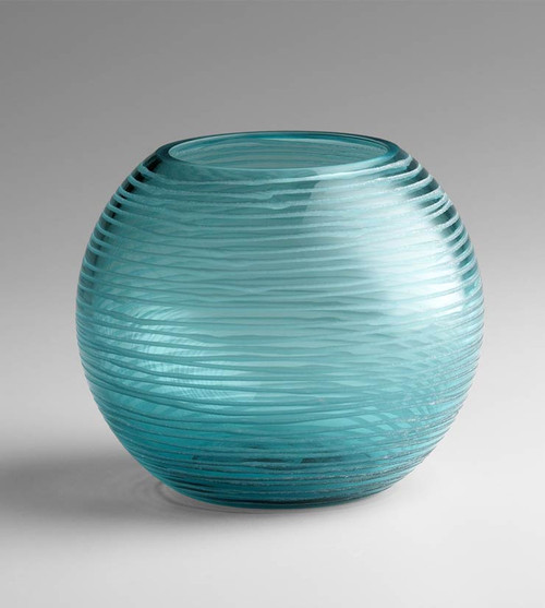 Large Round Aqua Glass Vase by Cyan Design - Distinctive Decor