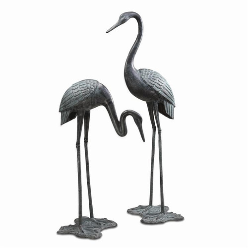 Large Garden Crane Pair Sculpture by SPI Home