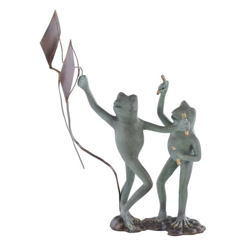 SPI Home Frog Kite Flyers Garden Sculpture