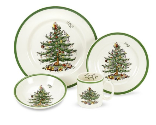 Spode Christmas Tree Four Piece Place Setting