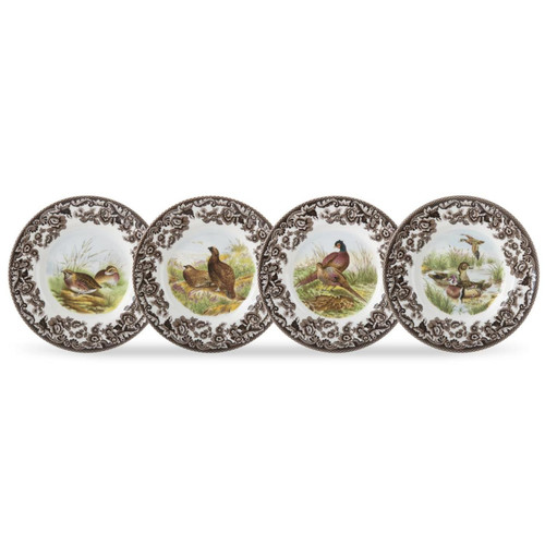 Spode Woodland Set of 4 Canape Plates - Birds