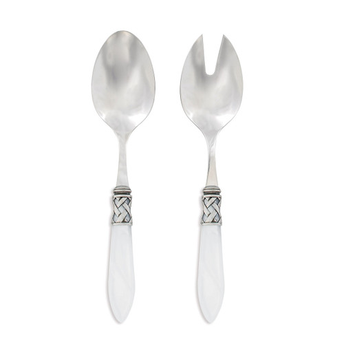 Vietri Aladdin Antique White Salad Server Set