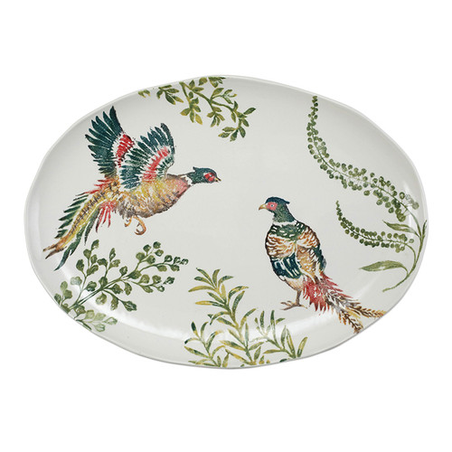 Vietri Fauna Pheasants Large Oval Platter