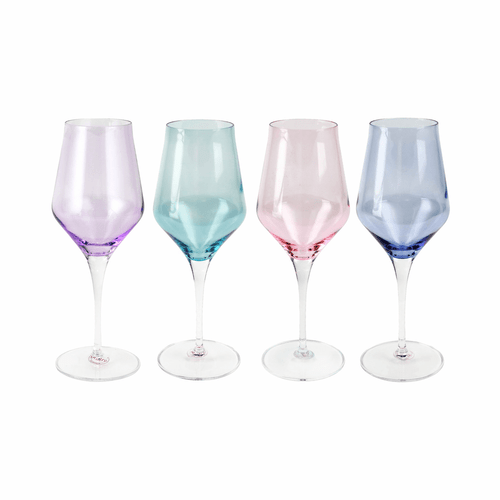 Vietri Contessa Assorted Water Glasses - Set of 4