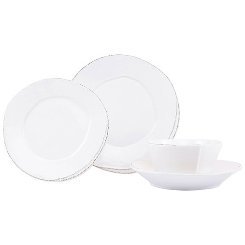 Vietri Lastra White Four-Piece Place Setting