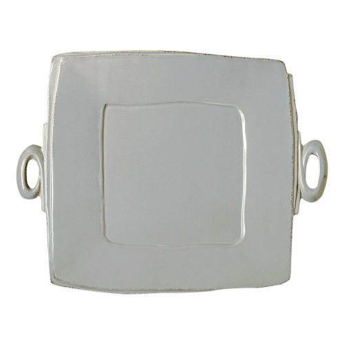 Vietri Lastra Light Gray Handled Square Platter