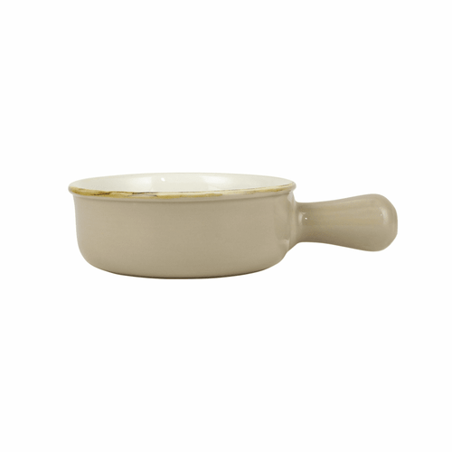 Vietri Italian Bakers Cappuccino Small Round Baker with Large Handle