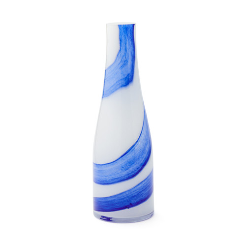 Vietri Marea Glass Cobalt and White Small Vase