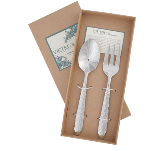 Vietri Martellato Stainless Serving Set (Fork & Spoon)