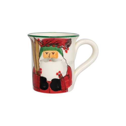 Vietri Old St. Nick Mug - Skiing