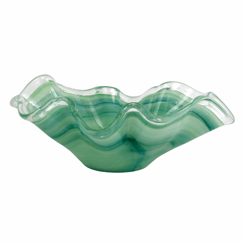 VIETRI Onda Glass Green Large Bowl