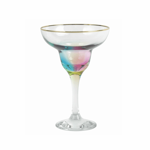 VIETRI Rainbow Margarita Glass - Set of 4