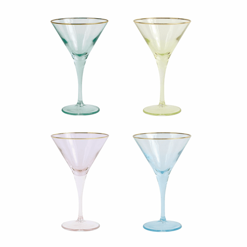 Abigails Martini Glass, Wave Stem (Set of 4)