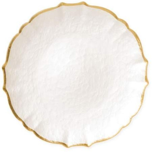 Viva by Vietri Pastel Glass White Service Plate/Charger (Set of 4)