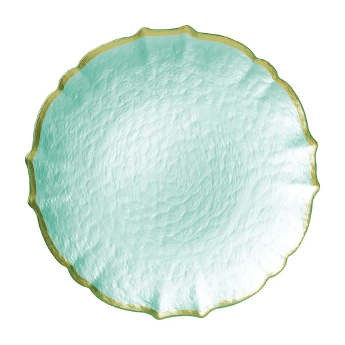 Viva by Vietri Pastel Glass Aqua Service Plate/Charger (Set of 4)