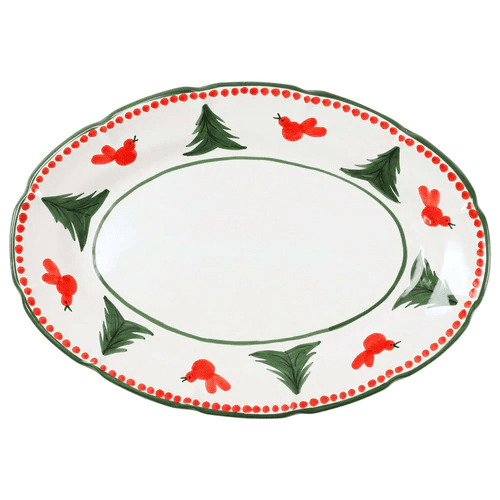 Vietri Uccello Rosso Oval Platter