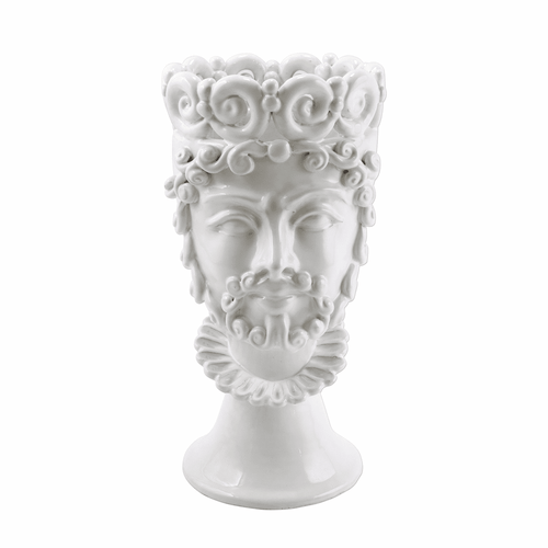 VIETRI Sicilian Heads White Large King Head