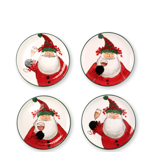 Vietri Old St. Nick Cocktail Plates - Set of 4