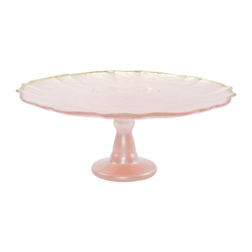 Viva Vietri Baroque Glass Pink Cake Stand