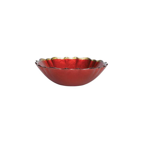 Viva Vietri Baroque Glass Red Small Bowl (Set of 4)