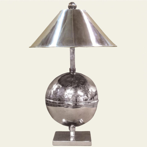 Jan Barboglio Luna Lamp Nickel Base And Nickel Shade