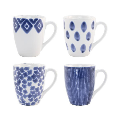 Viva Vietri Santorini Assorted Mugs (Set of 4)