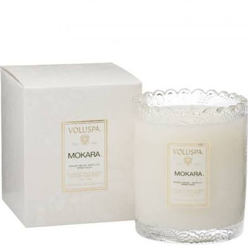 Voluspa Scalloped Mokara Boxed Candle