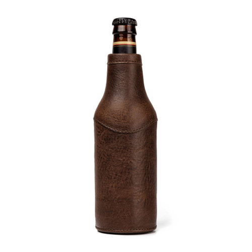 White Wing Leather Bottle Coozie - Smoke