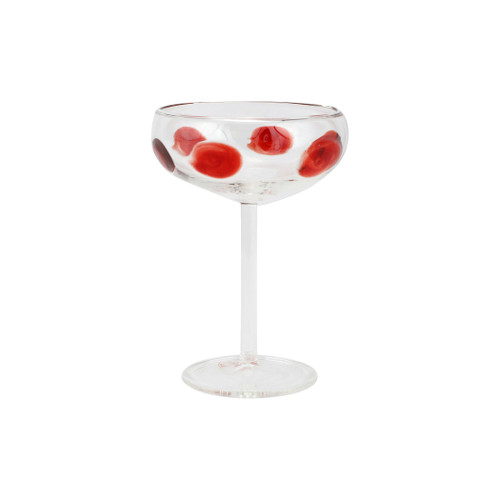 Vietri Drop Red Coupe Champagne Glass