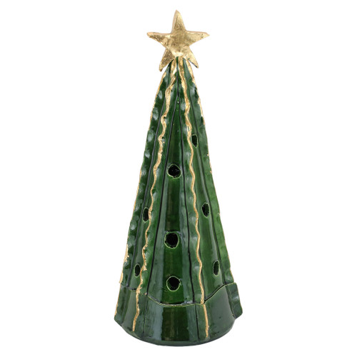 Vietri Foresta Green Large Tree with Ribbon & Gold Star